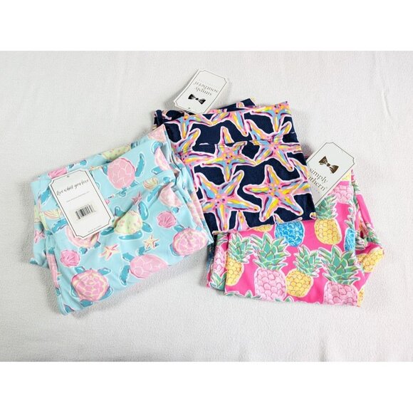 Simply Southern Cropped Legging OSFM 3 Set Beachy Nautical Summer Capri Short - Picture 1 of 5